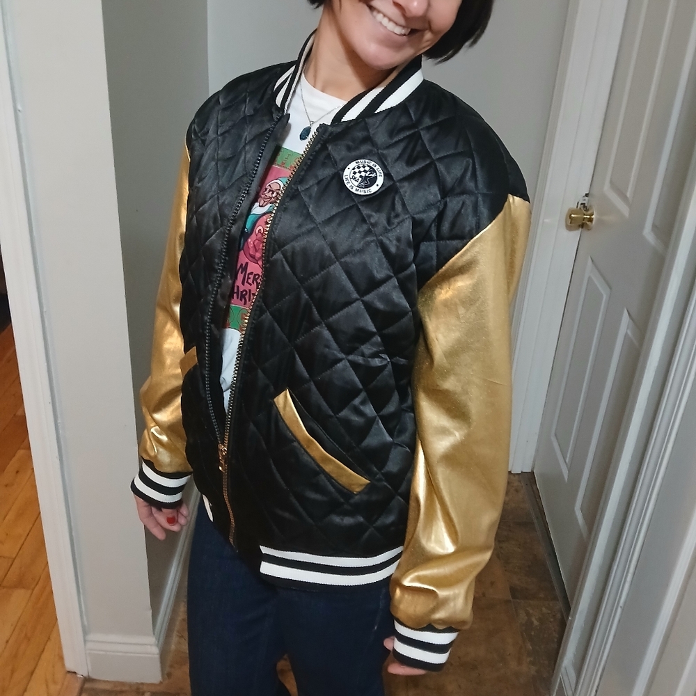 Black and Gold Ska Lettermans Jacket